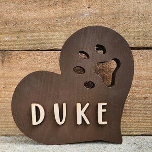 Custom Pet name pawprint cutout